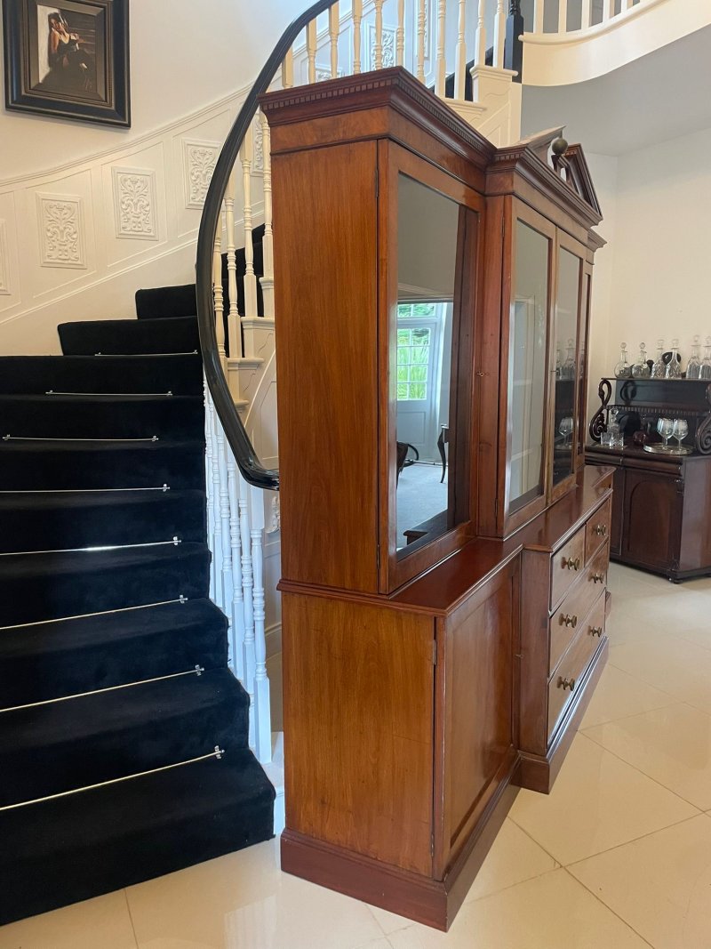 Large Antique George III Quality Mahogany Breakfront Bookcase 238 x 286 x 62 cm - Image 5